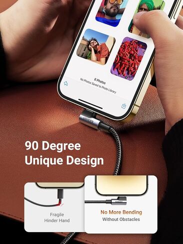كابل لايتنينج معتمد من UGREEN MFi - كابل USB C إلى Lightning 90 درجة 3FT متوافق مع iPhone 14/14 Pro/14 Pro Max وiPhone 13/12/11/X/XR/XS/8 Series وiPad وAirPods Pro in Saudi Arabia