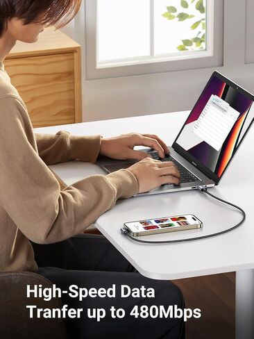 كابل لايتنينج معتمد من UGREEN MFi - كابل USB C إلى Lightning 90 درجة 3FT متوافق مع iPhone 14/14 Pro/14 Pro Max وiPhone 13/12/11/X/XR/XS/8 Series وiPad وAirPods Pro in Saudi Arabia
