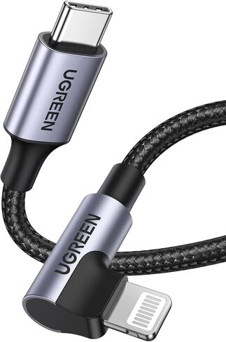كابل لايتنينج معتمد من UGREEN MFi - كابل USB C إلى Lightning 90 درجة 3FT متوافق مع iPhone 14/14 Pro/14 Pro Max وiPhone 13/12/11/X/XR/XS/8 Series وiPad وAirPods Pro in Saudi Arabia