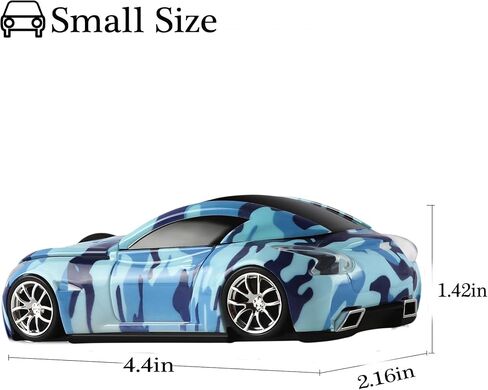 elec Space Wireless Mouse, Cool Car-Shape Wireless Mouse with LED Headlights, 2.4G Unique Car Mouse for Kids with USB Receiver, 1600 DPI Cute Gaming Mouse for Laptop PC Computer-White in Kuwait