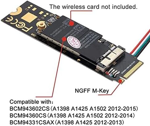 بطاقة WiFi من Cablecc NGFF A/E-Key إلى محول M.2 NGFF Key-M NVME SSD لـ AX200 6 5.1 in Saudi Arabia