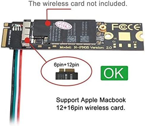 بطاقة WiFi من Cablecc NGFF A/E-Key إلى محول M.2 NGFF Key-M NVME SSD لـ AX200 6 5.1 in Saudi Arabia