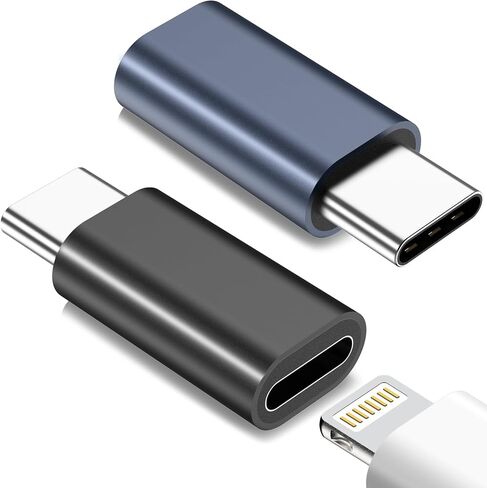 NZGEY for Lightning Female to USB C Male Adapter 2 Pack,Support 27W PD Fast Charging & Transfer Data, USB C to Lightning Adapter for iPhone 15 Pro Max Plus,Samsung (Not for Audio/OTG),Black+Blue in Saudi Arabia