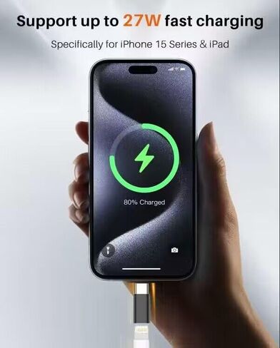NZGEY for Lightning Female to USB C Male Adapter 2 Pack,Support 27W PD Fast Charging & Transfer Data, USB C to Lightning Adapter for iPhone 15 Pro Max Plus,Samsung (Not for Audio/OTG),Black+Blue in Saudi Arabia
