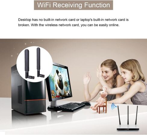 HUACAM HCM82 2X 8dBi 2.4 جيجاهيرتز 5 جيجاهيرتز 5. 8GHz، شبكة لاسلكية RP SMA ذكر Antenna+2x15 سم يو FL/IPEX إلى كبل صفير أنثى RP SMA in Kuwait