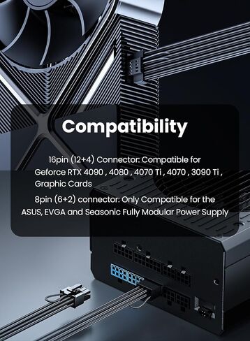 Fasgear 600W PCIe 5.1 12VHPWR GPU Power Cable 70cm in Kuwait