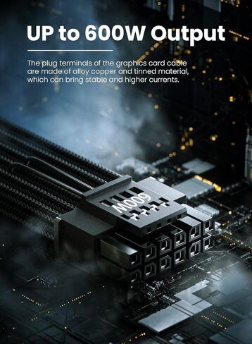 كابل طاقة Fasgear PCIe 5.0 70 سم - 16 سنًا (12+4) موصل 12VHPWR لـ RTX 4070 4060 4050 إلى 2x8pin (4+4) PCI-e Male Plugs GPU سلك بأكمام فقط من أجل Corsair/الجدار العظيم/مصدر الطاقة المعياري الحراري in Kuwait