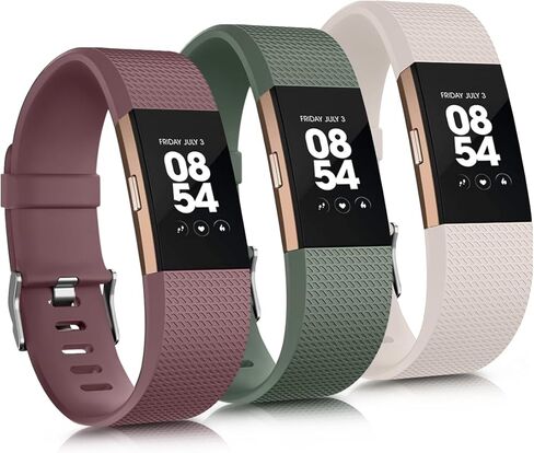 3 عبوات من الأربطة الرياضية المتوافقة مع Fitbit Charge 2 Bands للنساء والرجال، أشرطة معصم بديلة قابلة للتعديل لـ Fitbit Charge 2 HR صغيرة وكبيرة in Kuwait