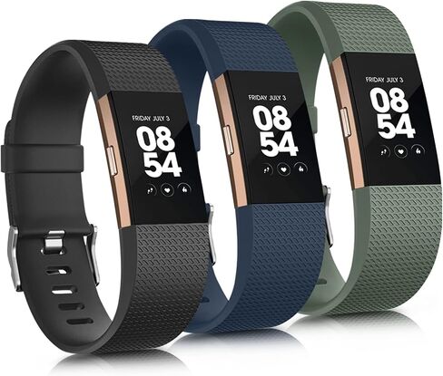 3 عبوات من الأربطة الرياضية المتوافقة مع Fitbit Charge 2 Bands للنساء والرجال، أشرطة معصم بديلة قابلة للتعديل لـ Fitbit Charge 2 HR صغيرة وكبيرة in Kuwait
