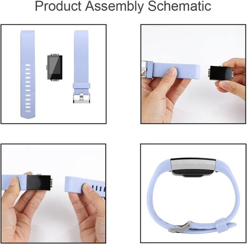 3 Pack Sport Bands Compatible with Fitbit Charge 2 Bands Women Men, Adjustable Replacement Straps Wristbands for Fitbit Charge 2 HR Small Large in Kuwait