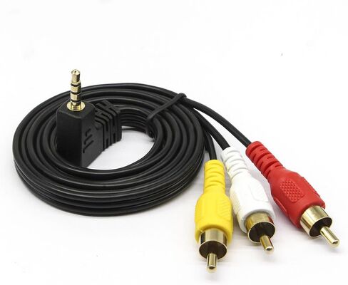 كابل فيديو QiCheng&LYS 3.5 مم إلى RCA AV Camcorder، 3.5 مم ذكر إلى 3RCA ذكر ستيريو صوت فيديو AUX للهواتف الذكية، MP3، الأجهزة اللوحية، مكبرات الصوت، المسرح المنزلي - 3.5 مم كوع 1 متر in Kuwait
