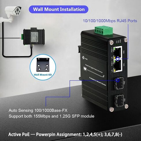 Elenzk 2 منافذ 1000 ميجا جيجابت RJ45 + 2 منافذ SFP محول شبكة إيثرنت in Kuwait