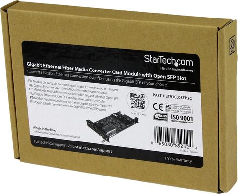 وحدة بطاقة محول الوسائط الليفية جيجابت إيثرنت من StarTech.com مع فتحة SFP مفتوحة - محول الألياف إلى إيثرنت - محول وسائط إيثرنت (ET91000SFP2C) in Saudi Arabia