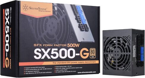 سيلفر ستون تكنولوجي وحدة امداد الطاقة SX500-G 500 واط اس اف اكس معيارية بالكامل 80 بلس جولد مع مروحة محسنة 92 ملم ومكثفات يابانية in Kuwait