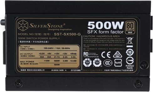 سيلفر ستون تكنولوجي وحدة امداد الطاقة SX500-G 500 واط اس اف اكس معيارية بالكامل 80 بلس جولد مع مروحة محسنة 92 ملم ومكثفات يابانية in Kuwait