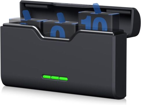 شاحن بطارية Powerextra Hero 11 لجهاز GoPro 11/10/9/8/7/6/5 يدعم تخزين بطاقة TF مع منفذ من النوع C متوافق تمامًا مع بطارية GoPro الأصلية (البطارية غير متضمنة) in Kuwait