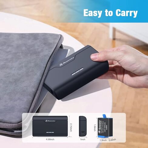 شاحن بطارية Powerextra Hero 11 لجهاز GoPro 11/10/9/8/7/6/5 يدعم تخزين بطاقة TF مع منفذ من النوع C متوافق تمامًا مع بطارية GoPro الأصلية (البطارية غير متضمنة) in Kuwait