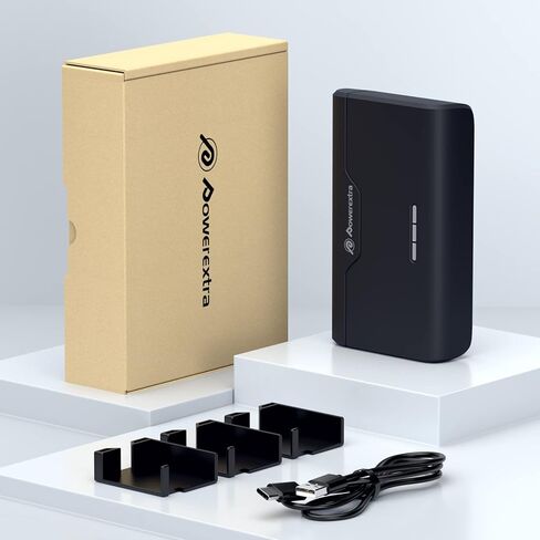 شاحن بطارية Powerextra Hero 11 لجهاز GoPro 11/10/9/8/7/6/5 يدعم تخزين بطاقة TF مع منفذ من النوع C متوافق تمامًا مع بطارية GoPro الأصلية (البطارية غير متضمنة) in Kuwait