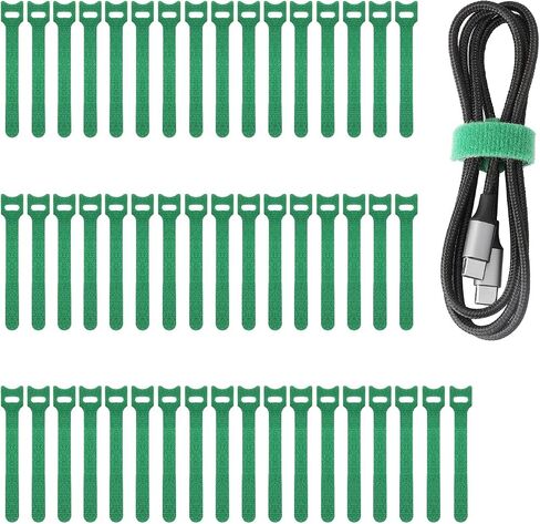 50pcs Reusable Fastening Adjustable Cable Ties Wire Management 8 Inch (Blue) in Saudi Arabia