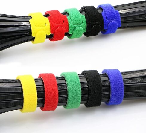 50pcs Reusable Fastening Adjustable Cable Ties Wire Management 8 Inch (Blue) in Saudi Arabia