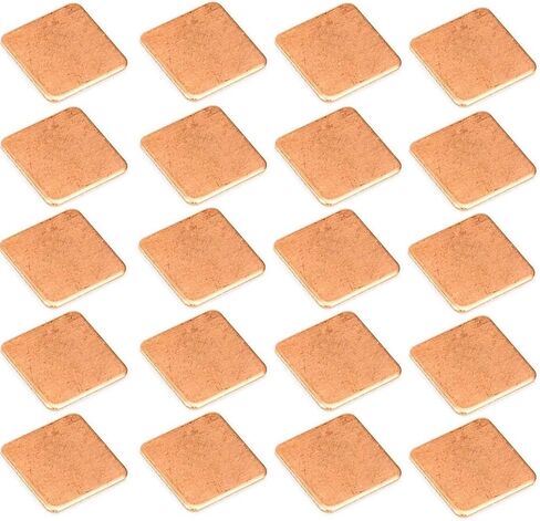 Easycargo 20pcs Heatsink Copper Pad Shims 15mmx15mm for Cooling Laptop GPU CPU IC Chips VGA RAM (15x15x1.8) in Kuwait