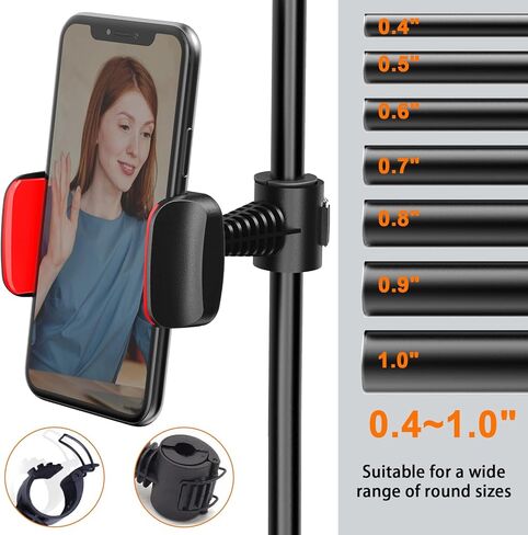 حامل هاتف LUOLED للضوء الحلقي، حامل هاتف قابل للدوران 360 درجة، مرفق ضوء حلقي، مرفق هاتف للحامل ثلاثي القوائم، متوافق مع الهواتف الذكية، للحوامل الثلاثية، والمكياج، ومؤتمرات الفيديو، عبوة واحدة in Kuwait