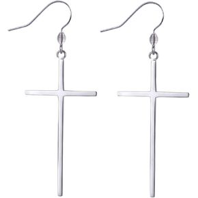 Jeka Hypoallergenic Stainless Steel Cross Earrings Long Dangle Minimalist Jewelry for Women Girls Family Friends Gifts