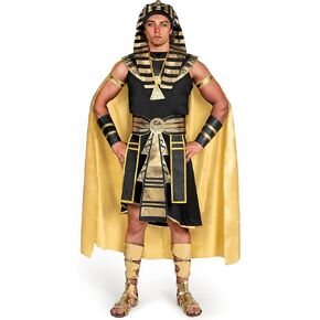 Spooktacular Creations Adult Men’s Black Pharaoh Costume Egyptian King Costume Set for Halloween Dress Up Party Cosplay in Kuwait