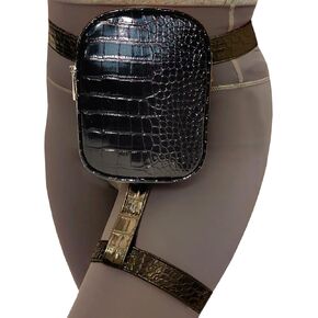 INNTURT Leg Harness Bag Leg Bag Synthetic Leather Thigh Bag Hip Bag Fanny Packs Thigh Harness Women Black