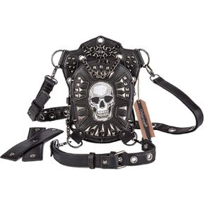 Chikencall® حقيبة الخصر القوطية Steampunk، الرجال النساء متعددة الأغراض التكتيكية قطرة الساق الذراع حقيبة حزمة الخصر فاني حزم رسول حقيبة الكتف محفظة الحقيبة حقيبة