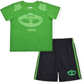 PJ Masks Boy's 2-Piece Catboy Graphic Tee Shirt and Taped Short Set