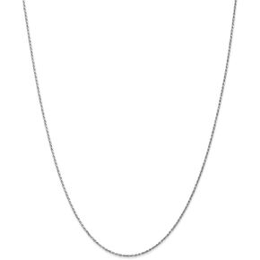 Solid 14k White Gold 1.15mm Rope Chain Necklace - with Secure Lobster Lock Clasp in Kuwait