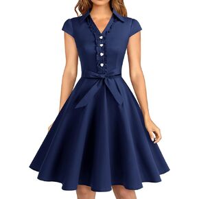 Wedtrend Women's 1950s Retro Rockabilly Dress Cap Sleeve Vintage Swing Dress in Saudi Arabia