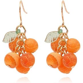 SUANTIANMG بوهو ريترو اليدوية الفاكهة البرتقال أقراط فريد الشرابة لطيف الإبداعية استرخى إسقاط أقراط للنساء مجوهرات للبنات هدايا in Kuwait