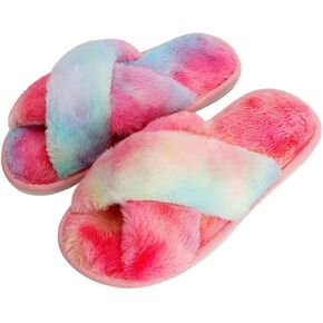 DOIOWN شباشب نسائية غامضة من الإسفنج الذكي شباشب منزل لطيفة قطيفة منفوش فروي مفتوح من الأمام أحذية منزلية هدايا وصيفة العروس لحفلات الزفاف in Kuwait