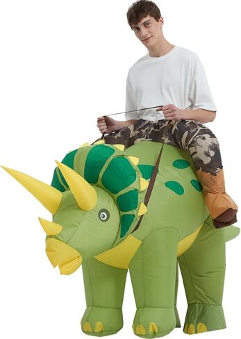 tasanor Dinosaur Costumes for Adults,Inflatable Costume Adult,Blow Up Triceratops Costume,Halloween Costumes for Men Women in Kuwait