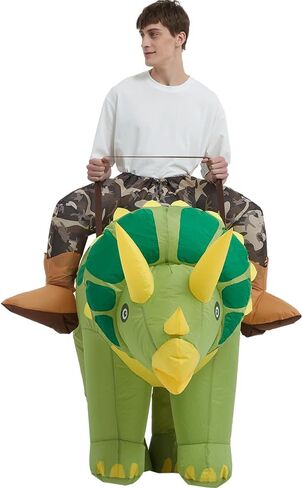 tasanor Dinosaur Costumes for Adults,Inflatable Costume Adult,Blow Up Triceratops Costume,Halloween Costumes for Men Women in Kuwait