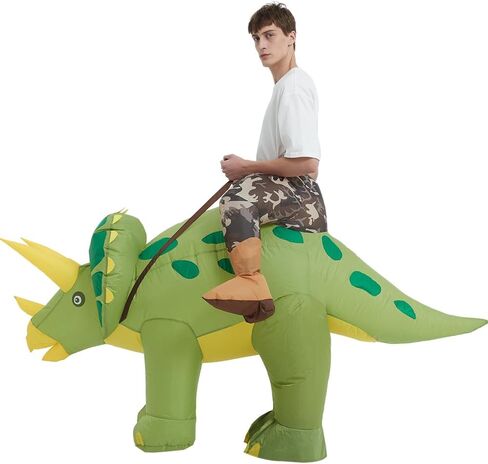 tasanor Dinosaur Costumes for Adults,Inflatable Costume Adult,Blow Up Triceratops Costume,Halloween Costumes for Men Women in Kuwait