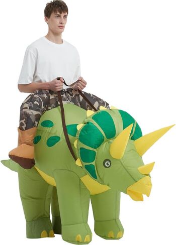 tasanor Dinosaur Costumes for Adults,Inflatable Costume Adult,Blow Up Triceratops Costume,Halloween Costumes for Men Women in Kuwait