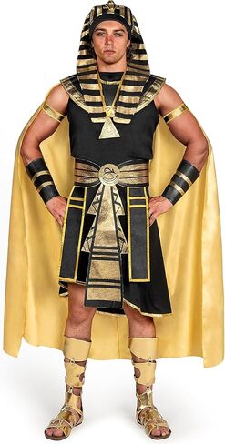 Spooktacular Creations Adult Men’s Black Pharaoh Costume Egyptian King Costume Set for Halloween Dress Up Party Cosplay in Kuwait
