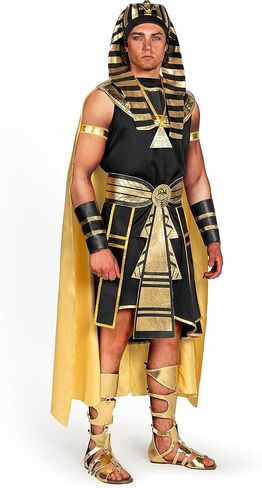 Spooktacular Creations Adult Men’s Black Pharaoh Costume Egyptian King Costume Set for Halloween Dress Up Party Cosplay in Kuwait