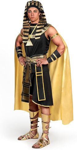 Spooktacular Creations Adult Men’s Black Pharaoh Costume Egyptian King Costume Set for Halloween Dress Up Party Cosplay in Kuwait