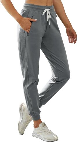 PULI المرأة تجريب Sweatpants القطن Jogger Ribber Splicing Lounge Sweat Pants مع سحاب جيب in Kuwait