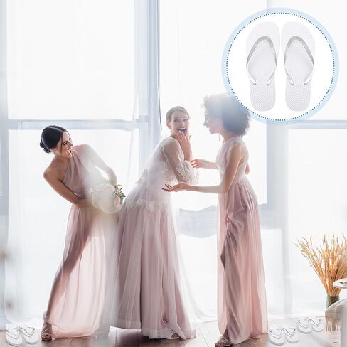 Ramede 24 زوجًا من صنادل الزفاف الناعمة السائبة من صنادل الزفاف والفنادق والمنتجعات الصحية لحفلات الزفاف للضيوف وحمام السباحة (أبيض) in Kuwait