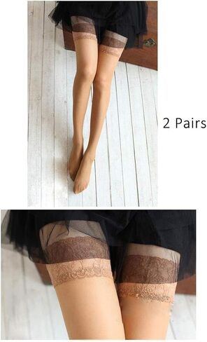 RuoFeng Lovable Sexy Long Tube Silk Stockings 8cm 2 Pairs in Saudi Arabia