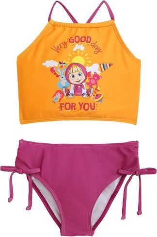 طقم بيكيني مكون من قطعتين بأشرطة سباغيتي للفتيات من ماشا آند ذا بير in Kuwait