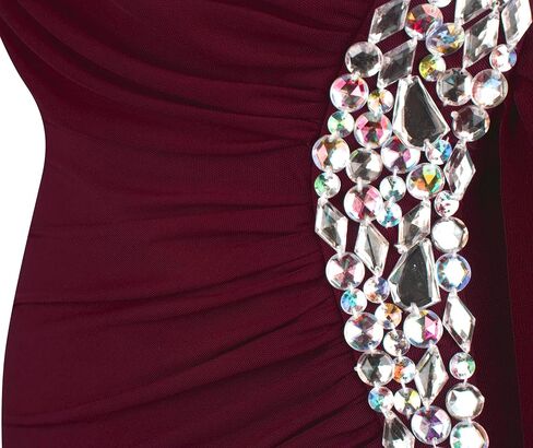 Angel-fashions المرأة كتف واحد Ruching الديكور الشريط ثوب السهرة الناعمة in Kuwait