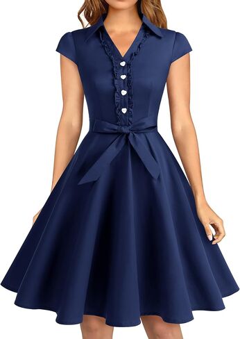 Wedtrend Women's 1950s Retro Rockabilly Dress Cap Sleeve Vintage Swing Dress in Kuwait
