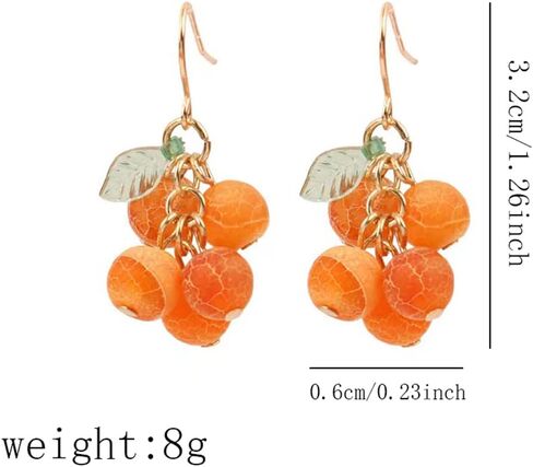 SUANTIANMG بوهو ريترو اليدوية الفاكهة البرتقال أقراط فريد الشرابة لطيف الإبداعية استرخى إسقاط أقراط للنساء مجوهرات للبنات هدايا in Kuwait