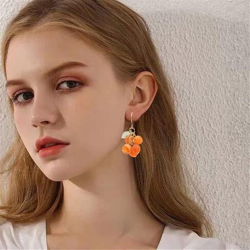 SUANTIANMG بوهو ريترو اليدوية الفاكهة البرتقال أقراط فريد الشرابة لطيف الإبداعية استرخى إسقاط أقراط للنساء مجوهرات للبنات هدايا in Kuwait